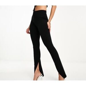 Spanx Perfect Front Split Leggings Women's XL Black Pull-On Tummy Control